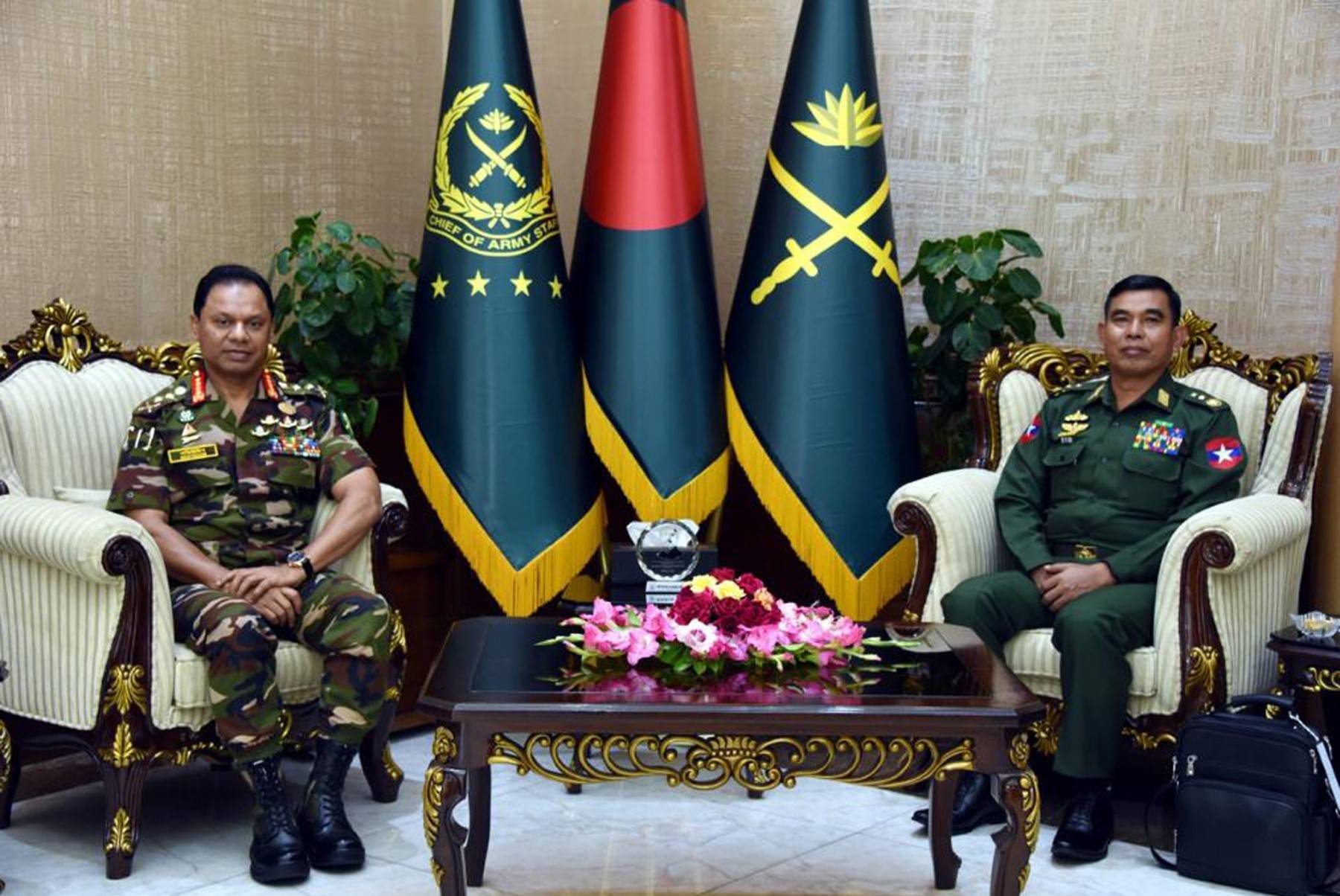 缅军第3特战局局长出访并会见孟加拉国陆军参谋长_缅甸_中将_军政府
