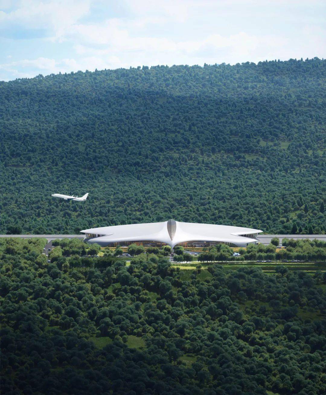 “山中飞鸟”:马岩松MAD发布浙江丽水机场设计_航站楼_建筑_空间