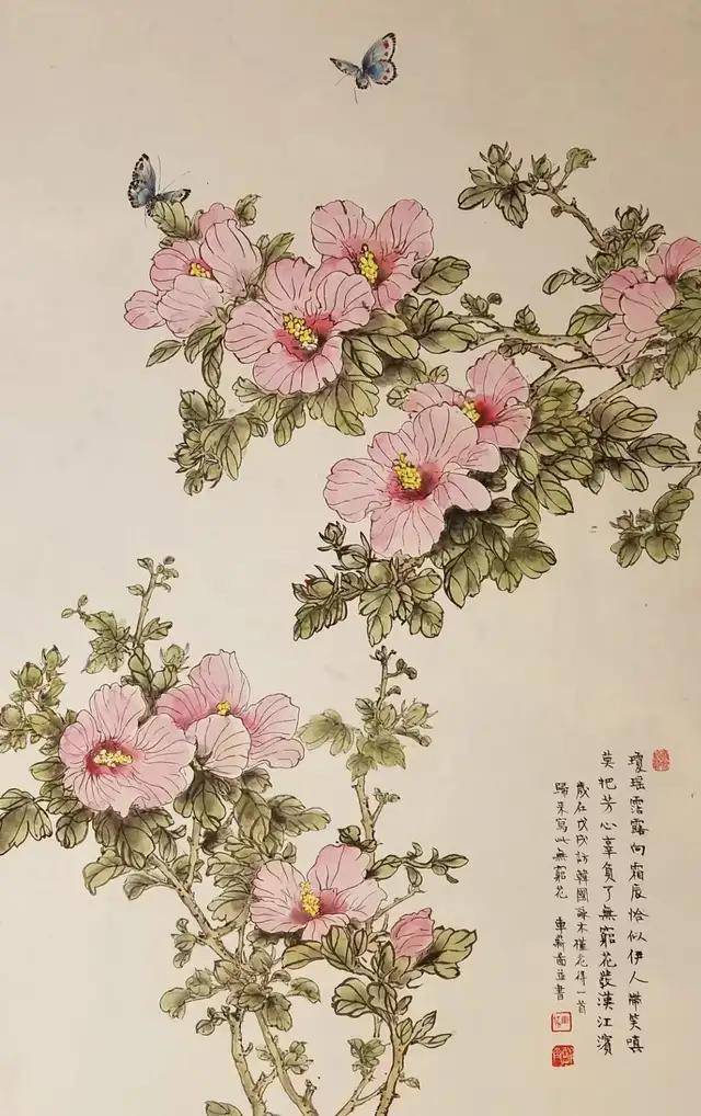木槿花 108x68厘米虢季子白盘 138cmx68厘米人 物美人宝马图 138cm