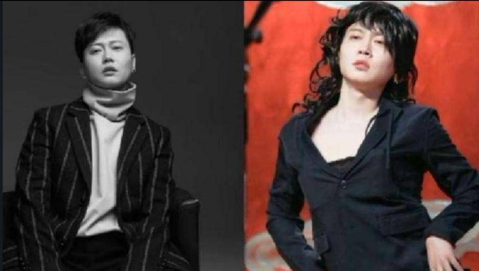 王九龙本身又白又高,穿上女装也会显得比较高大,还比平时显得略胖.