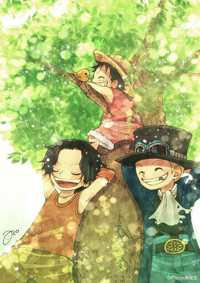海贼王asl头像分享,三兄弟回归童年的夏天,一起在树下乘凉吃冰棍_艾斯