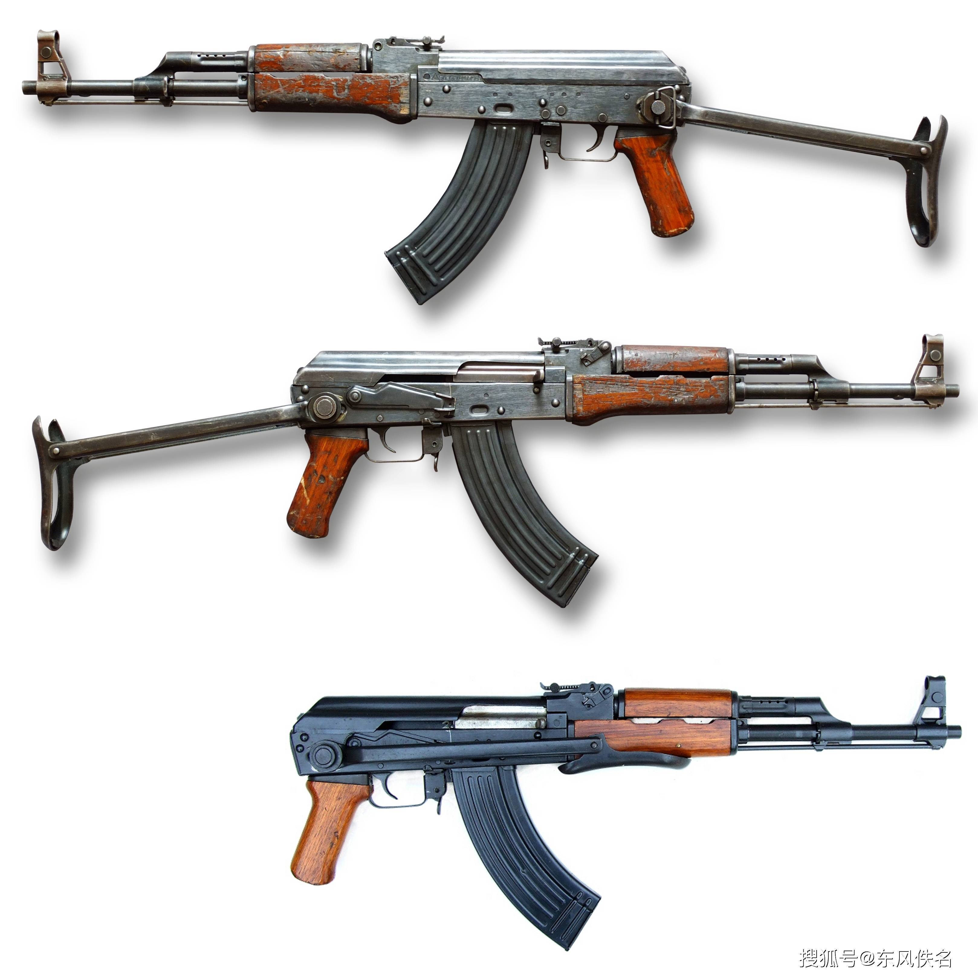 56-1标准的56式冲锋枪,特点是一体式棱刺,这个大家应该非常熟悉了56