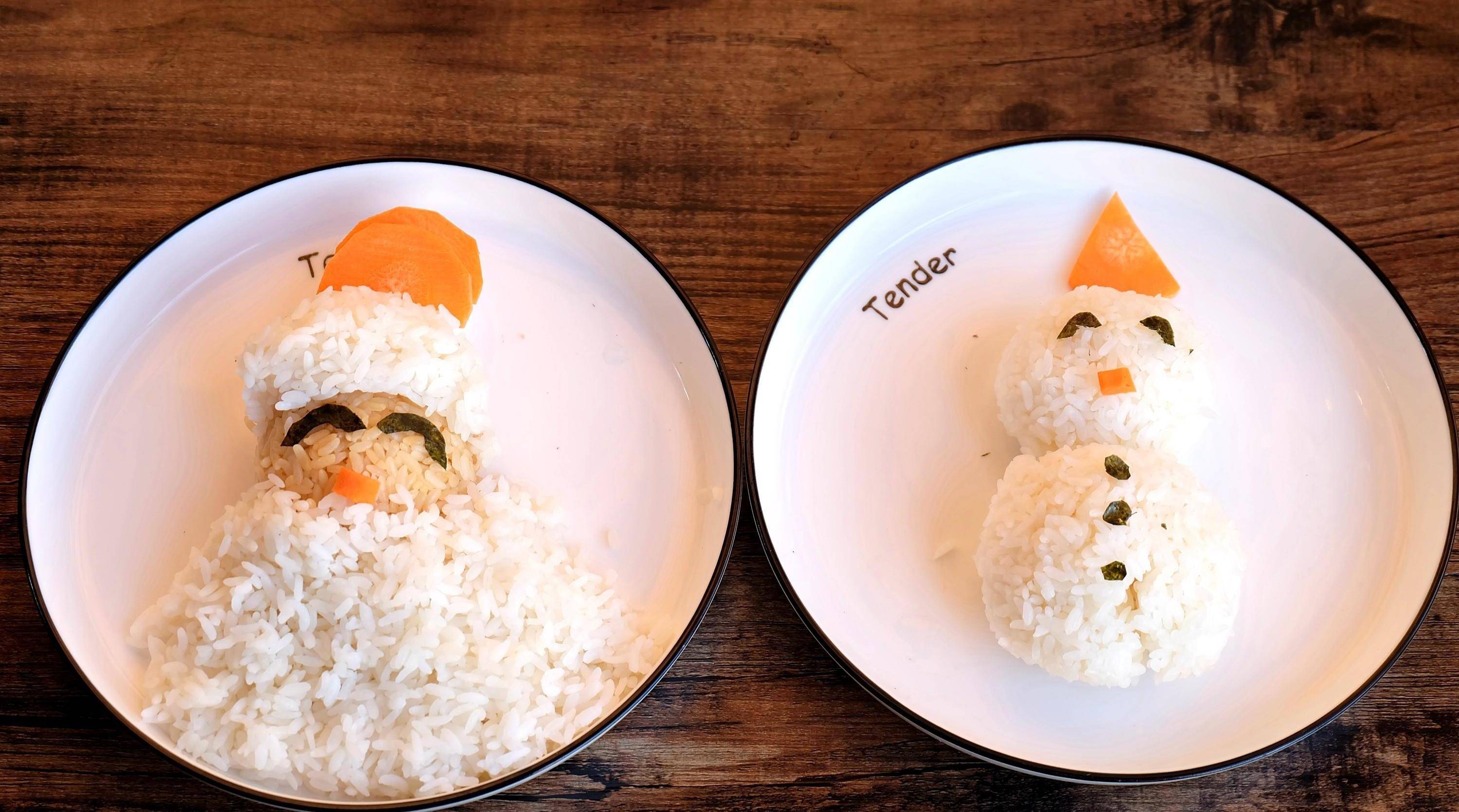 圣诞节专属咖喱饭,造型有趣简单易做,带着孩子一起做吧_圣诞老人_小