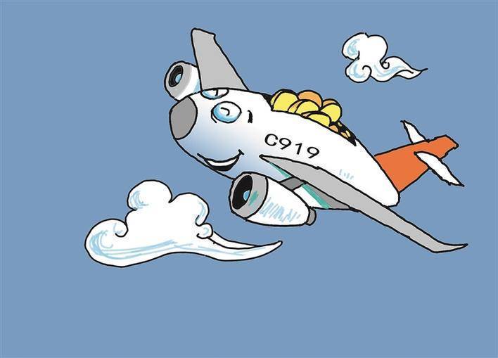 c919飞机图片漫画图片