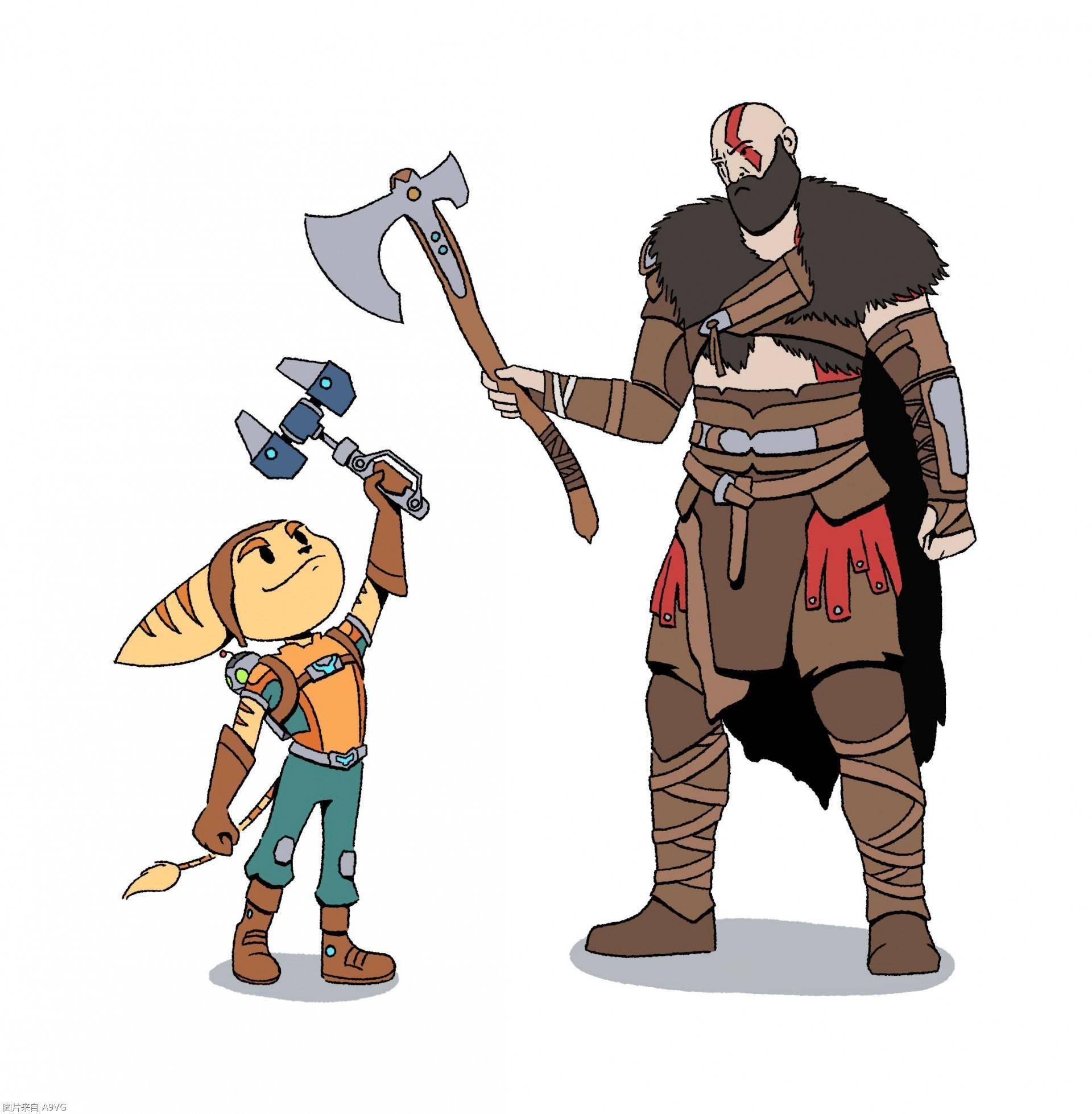 索尼第一方工作室和友商的《战神 诸神黄昏》贺图_骑士_games_铲子