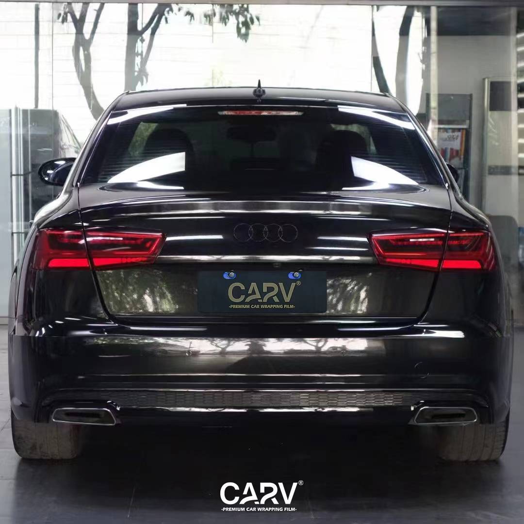 奥迪a6卡孚carv改色膜白金超亮重金属黑,满满的高级感_搜狐汽车_搜狐