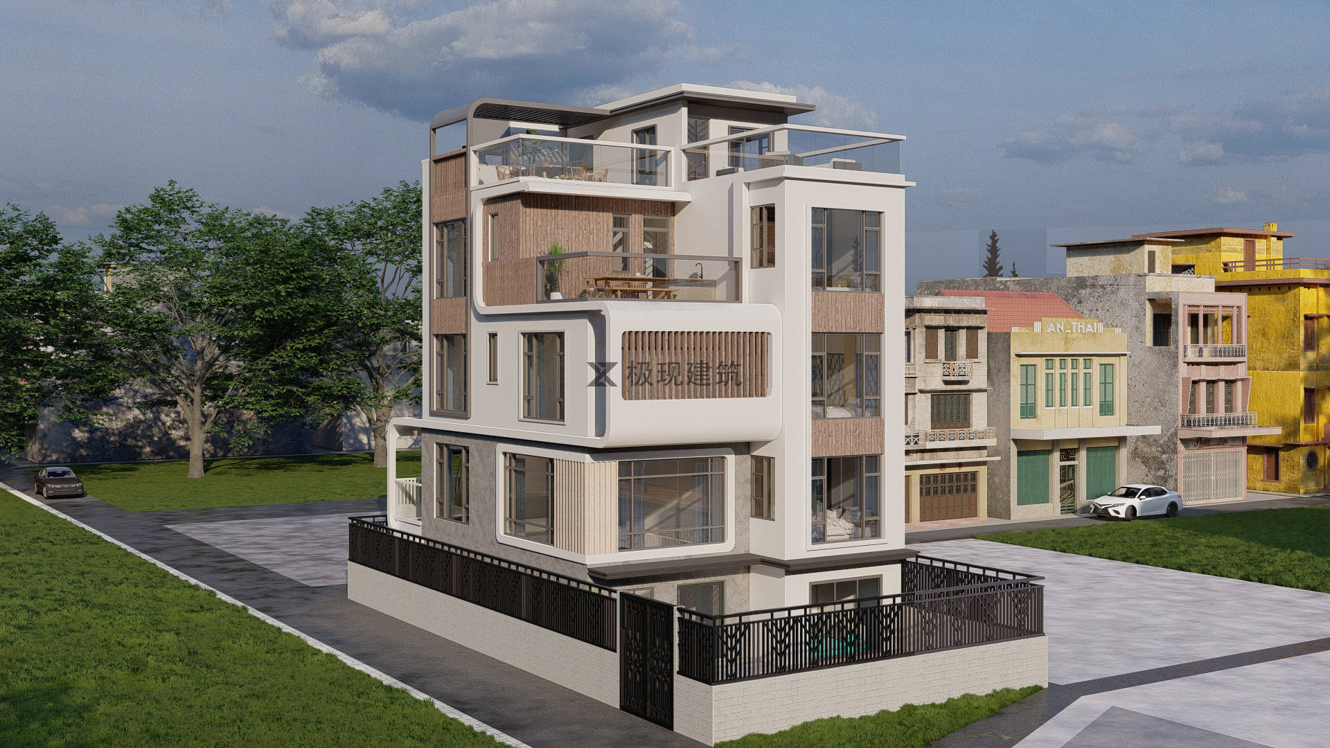 福建厦门丨小面宽4层半现代别墅_卧室_建筑_设计