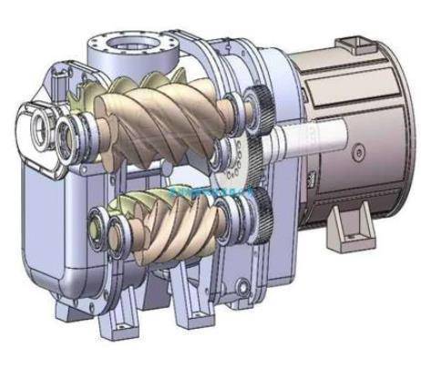 螺杆空压机泵头拆解图片