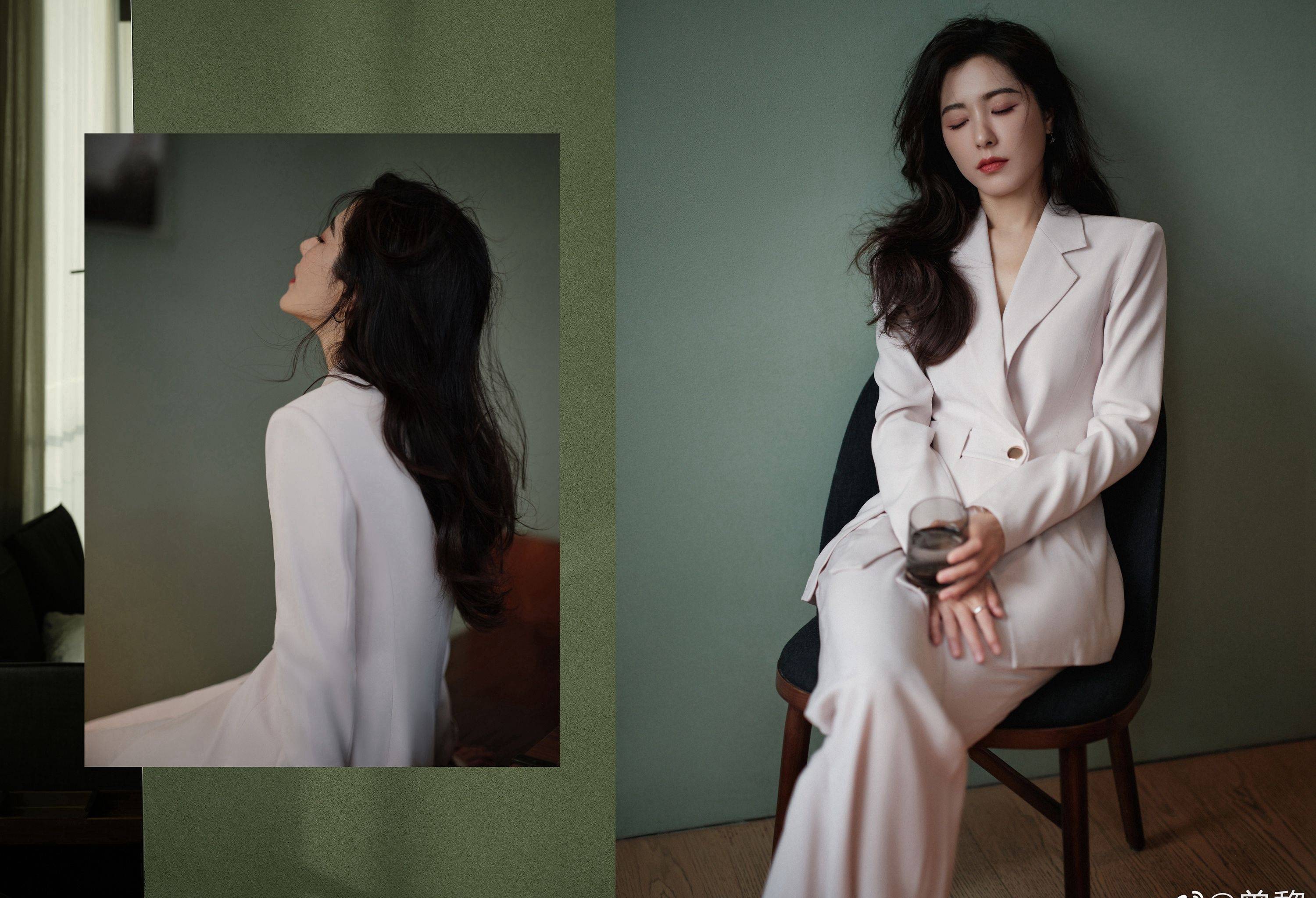 曾黎白色职业装优雅大方写真