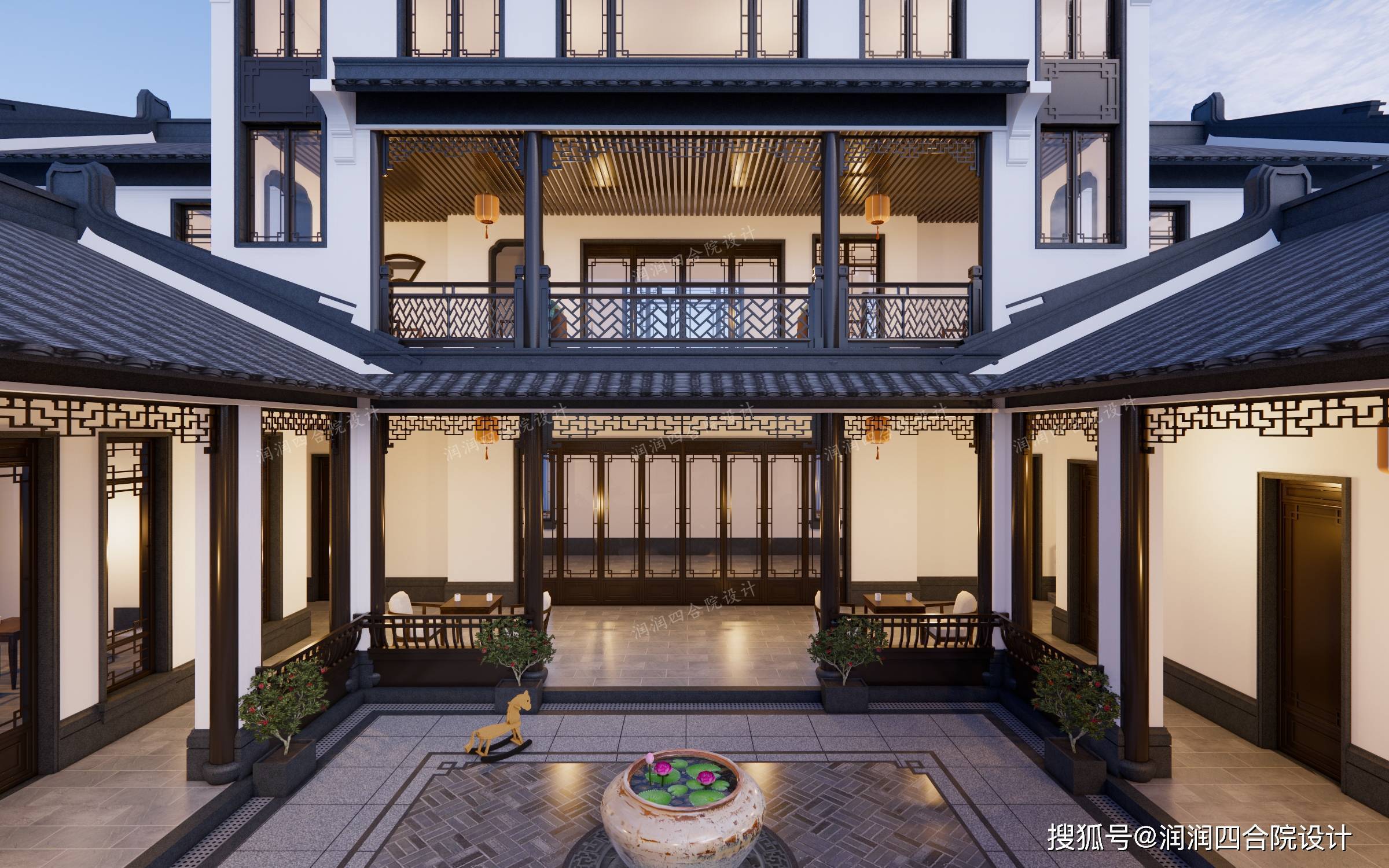 因地制宜,创新广东潮汕楼顶中式四合院22×18——润润四合院设计刘鹰