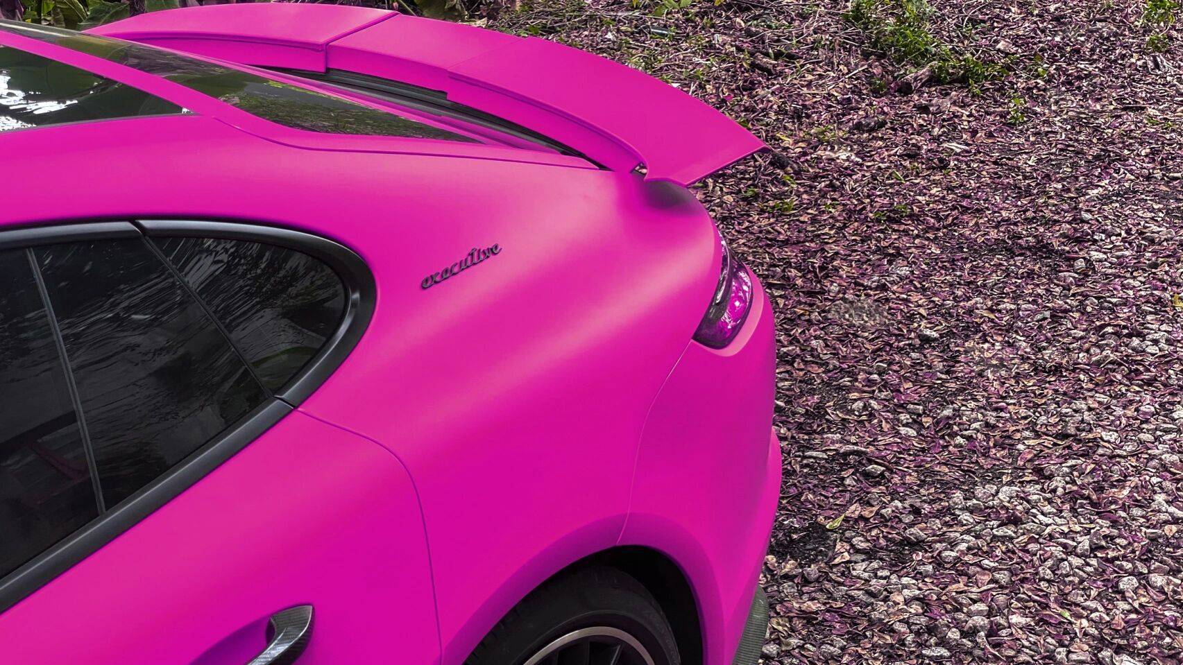 保时捷帕拉梅拉卡慕斯改色膜消光玫红,焕然一新