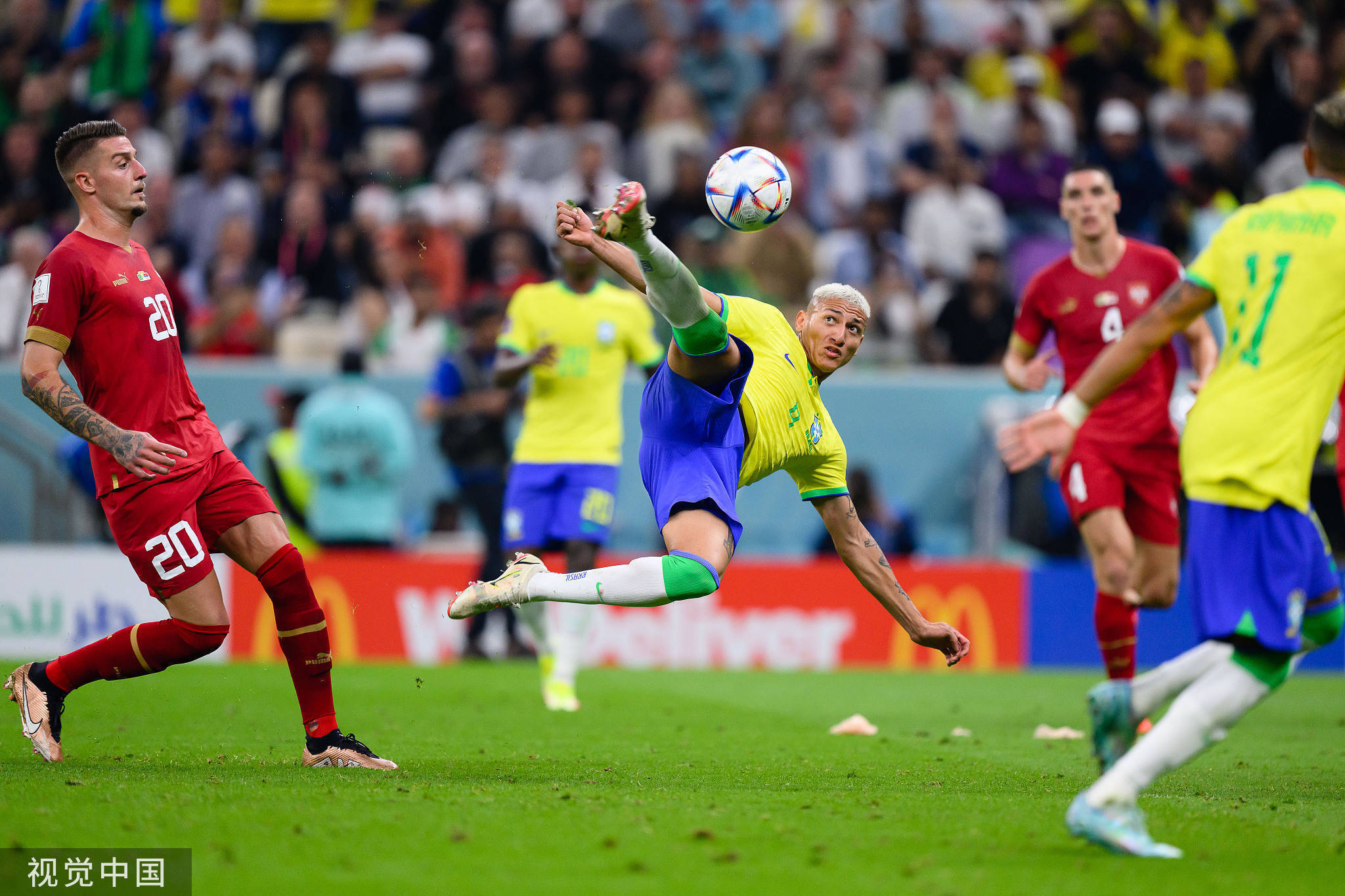 世界杯-理查利森双响+凌空侧钩 巴西2-0塞尔维亚