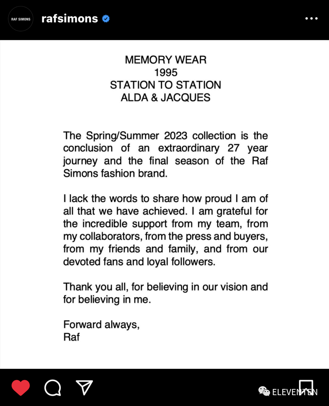 永远热泪盈眶的叛逆少年，一起回顾Raf Simons 27年设计生涯的经典时刻。_搜狐网