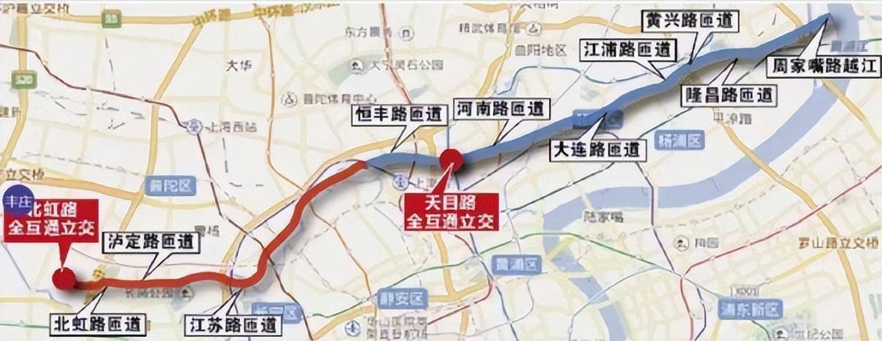 上海这条东西通道长19.