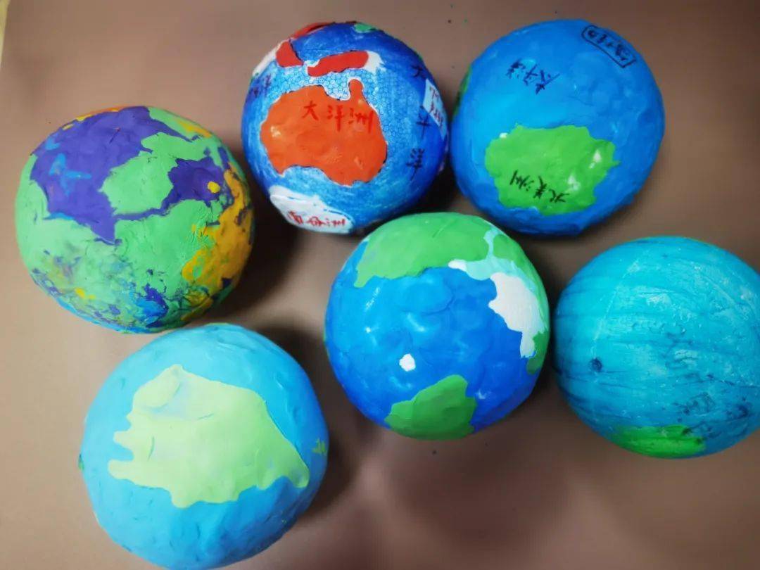 橡皮泥做地球构造模型图片