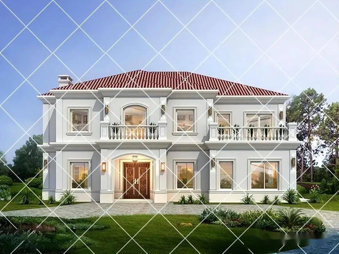 4开间二层农村自建房别墅效果图,42套农村二层房屋设计别墅图纸_信号