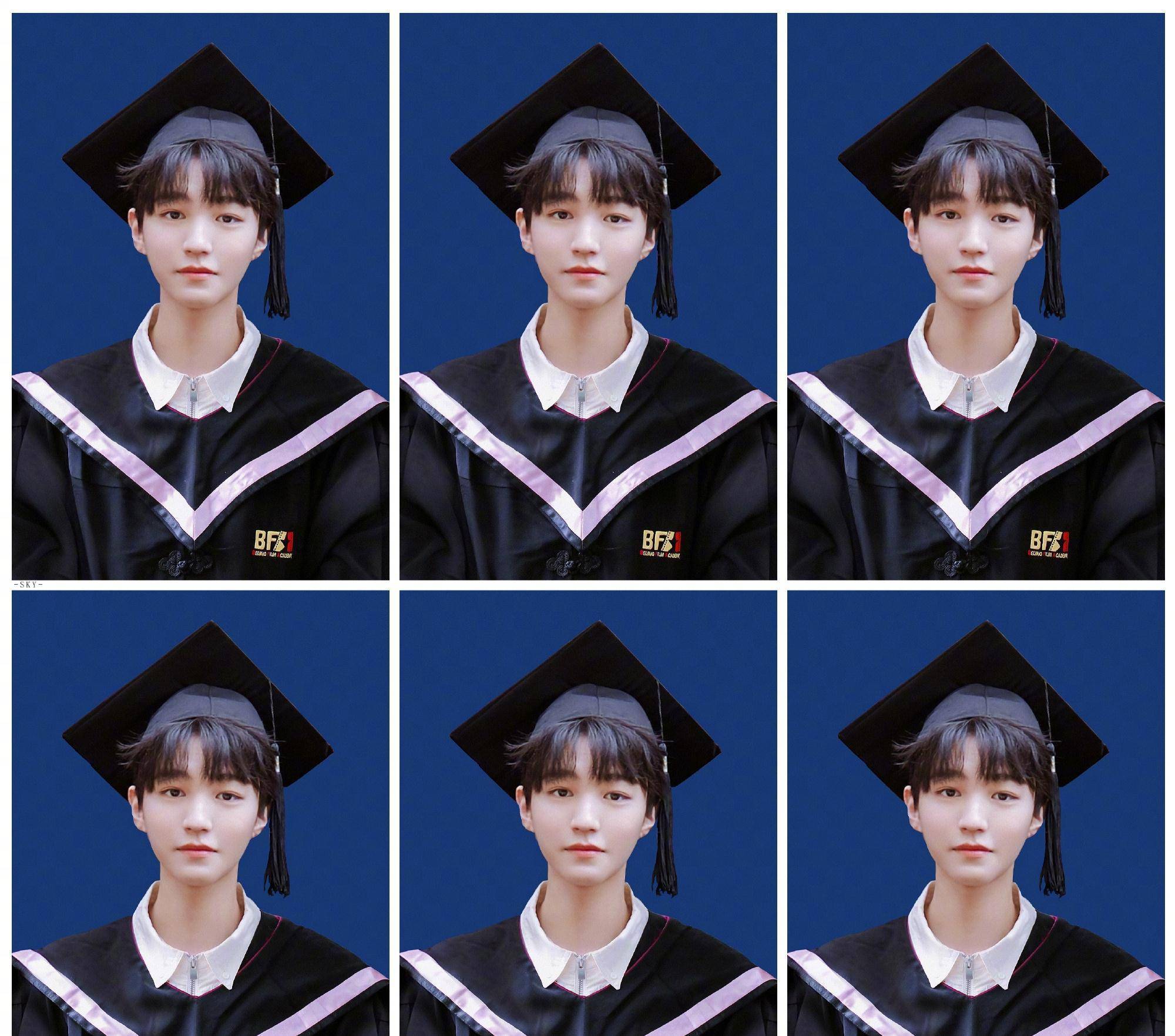 之前拍摄毕业照的时候,就引发了很大的讨论,穿着学士服的王俊凯就是