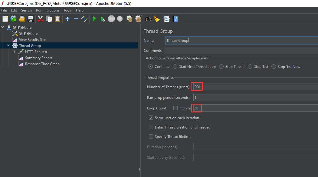 .NET 6 EFCore WebAPI 使用 JMeter 进行吞吐量测试_数据库_结果_服务
