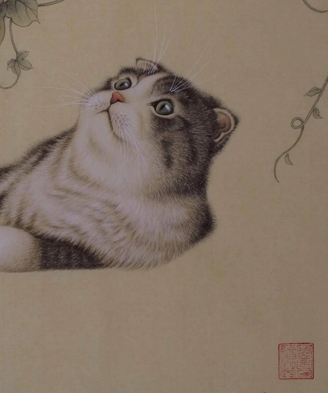 「国画教程」工笔动物《绿蔓如藤不用栽》设色步骤_进行_藤黄_赭石