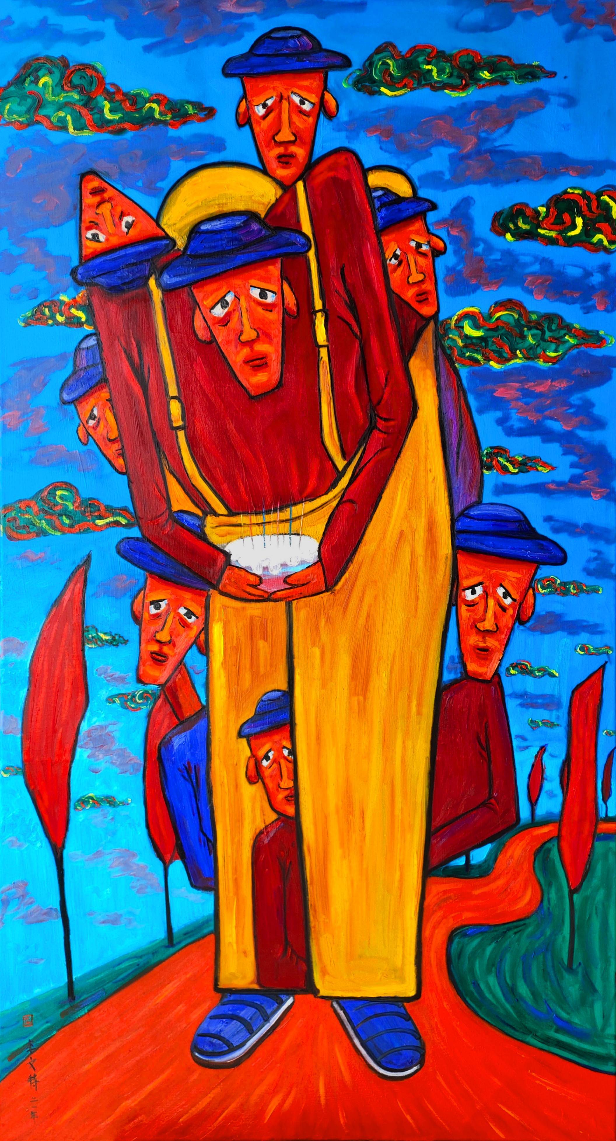 上图/李文特油画作品《送蛋糕的绅士》.