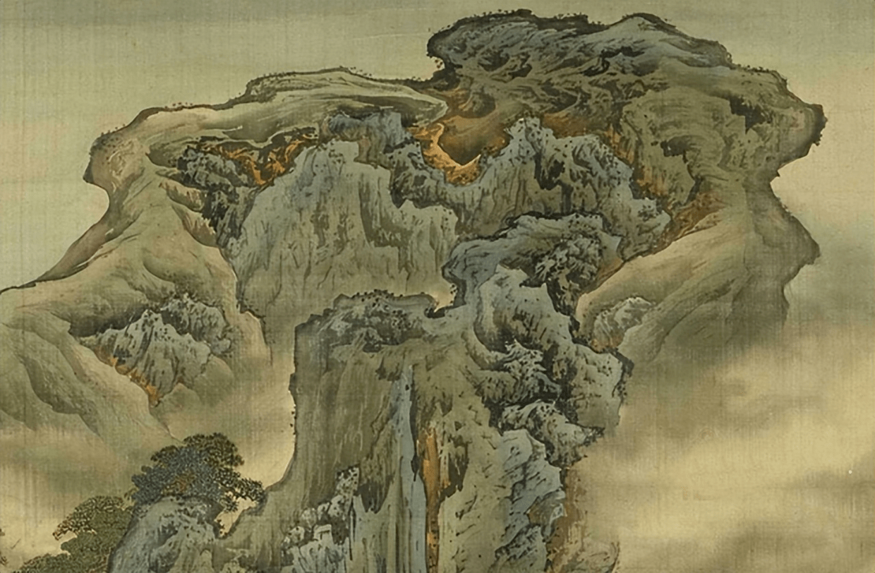 蓬莱仙境图 清代 袁耀图绘群山延绵,山石墨色浓重,似礁石垒起,又似鬼