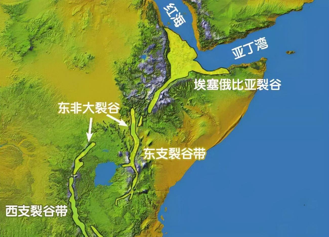上个世纪,地理学家在研究东非大裂谷时,发现其两侧断层和火山岩的年龄