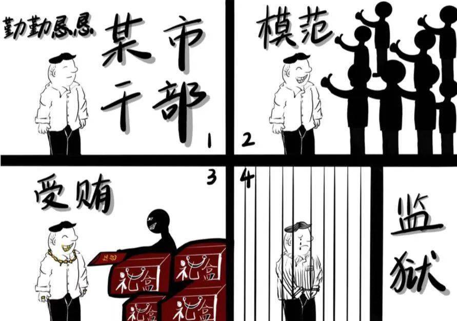 廉洁漫画获奖作品四格图片