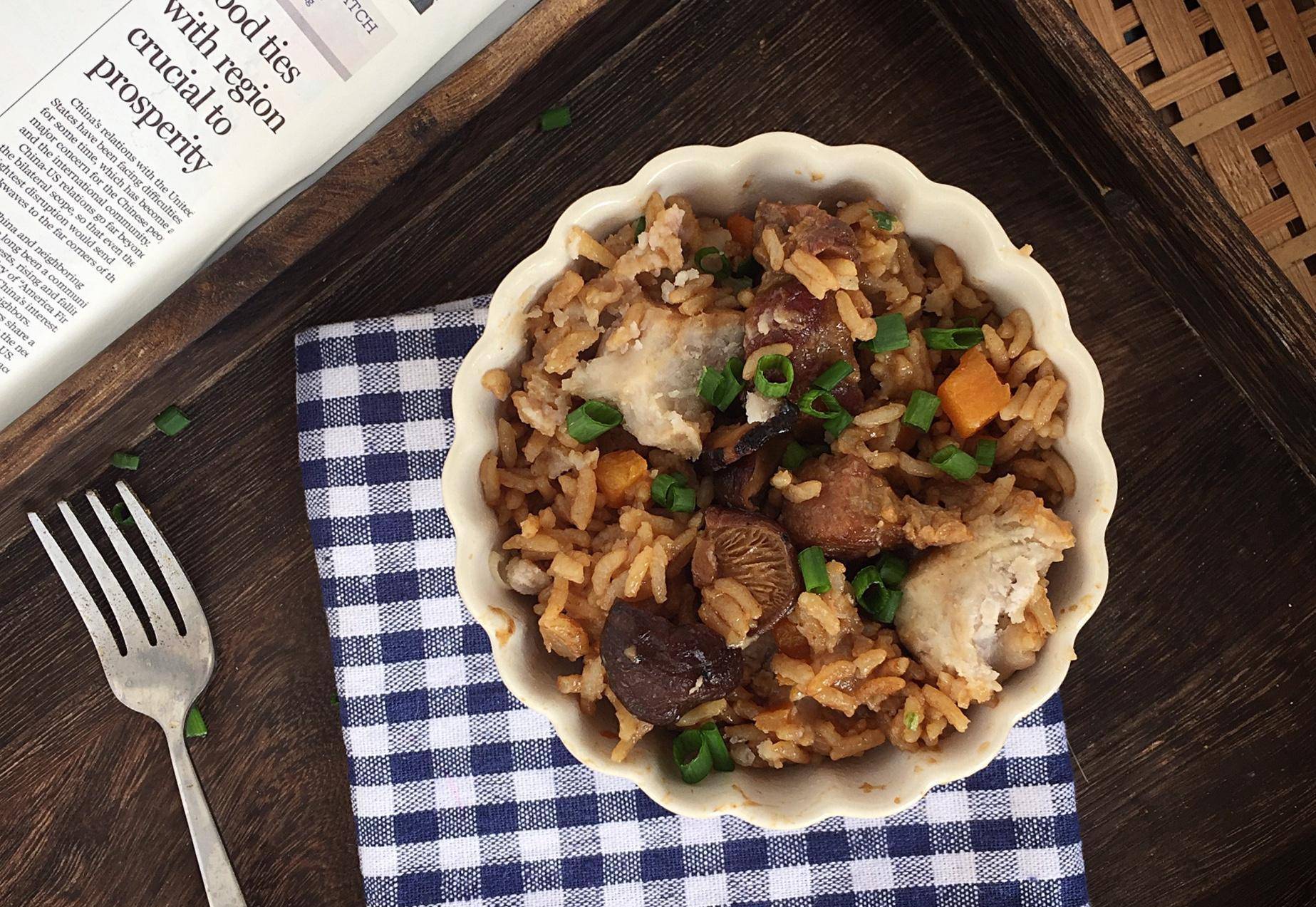 闽南芋头咸饭,芋香弥漫米粒咸香,简单味道好,吃一次念念不忘_五花肉