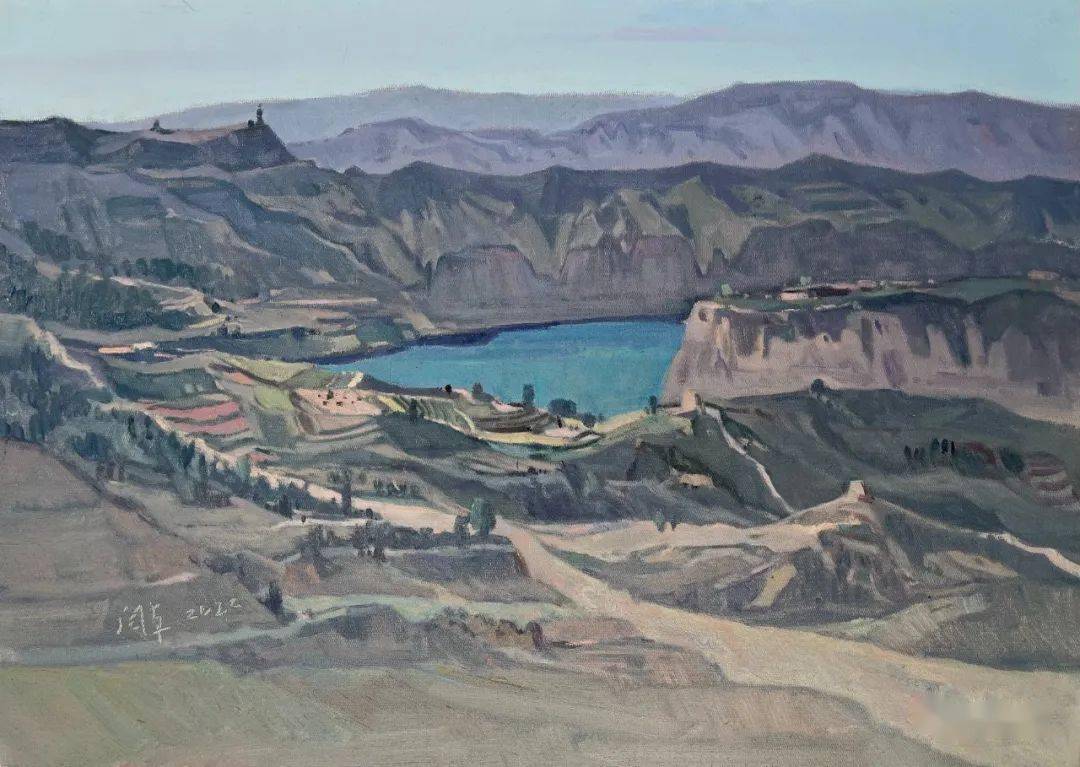【写生啦】闫卓:偏关老牛湾秋季写生_cm_油画_疫情
