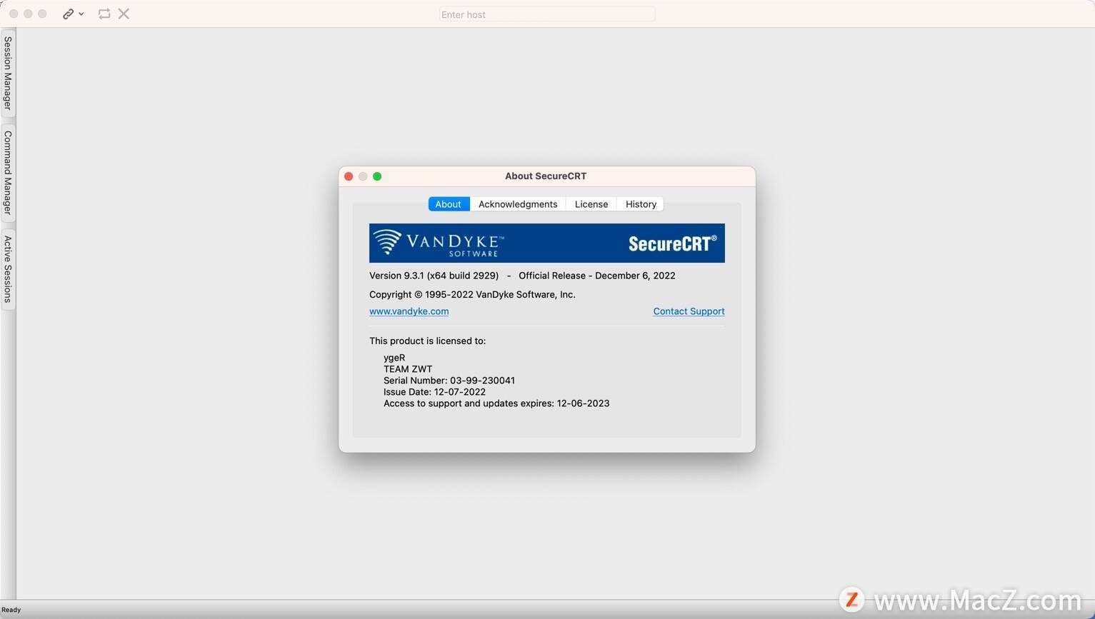 SecureCRT：ssh终端工具 附注册码