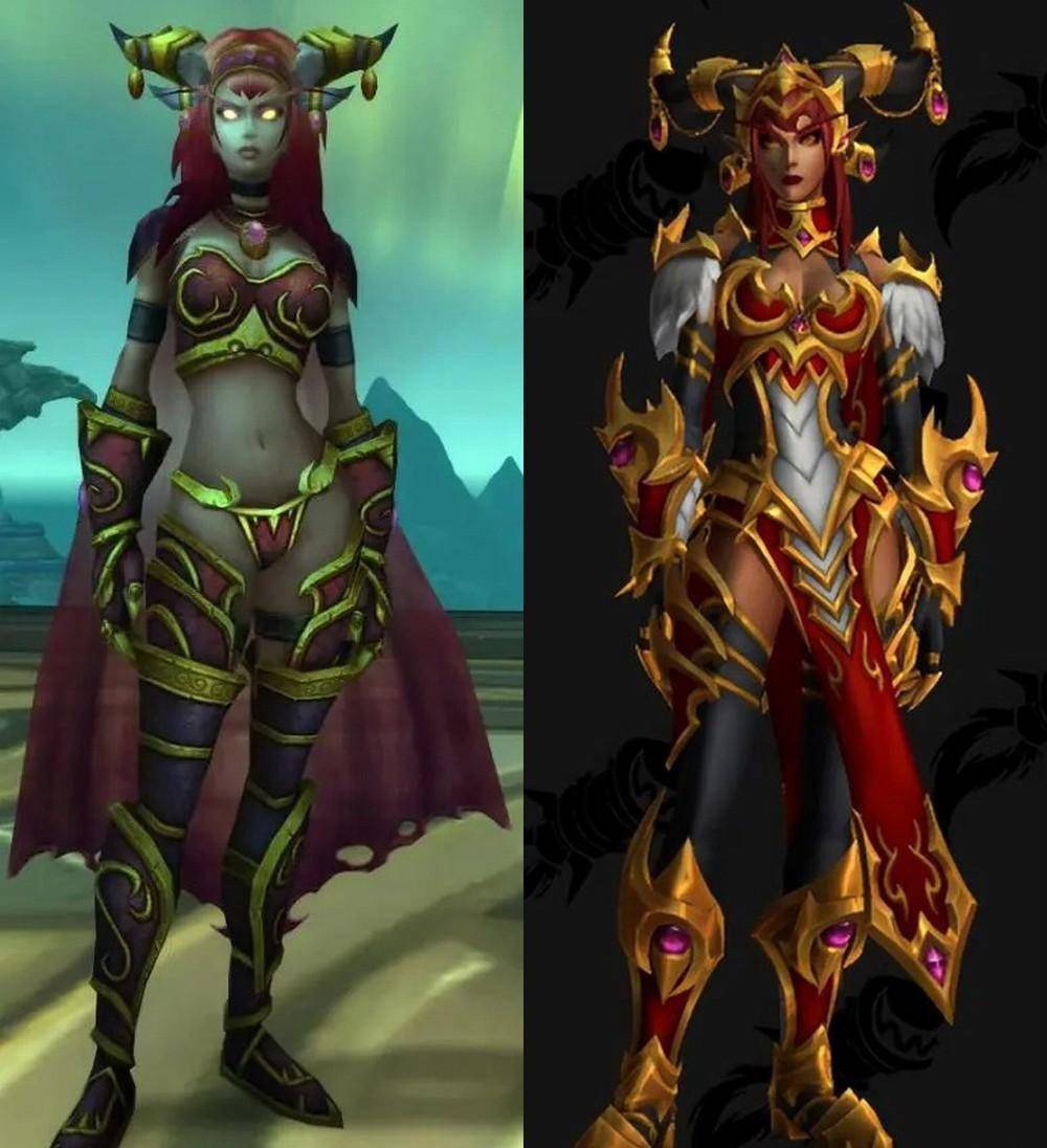 0版红龙新旧形象对比 性感妹变女王大人_旧版_阿莱克丝塔萨_修剪