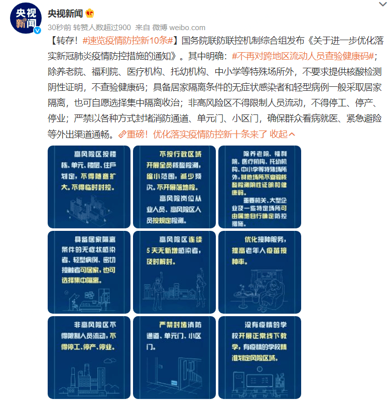 重磅!跨省不再查核酸,取消落地检!元旦放假3天不调休!_政策_消息_价格