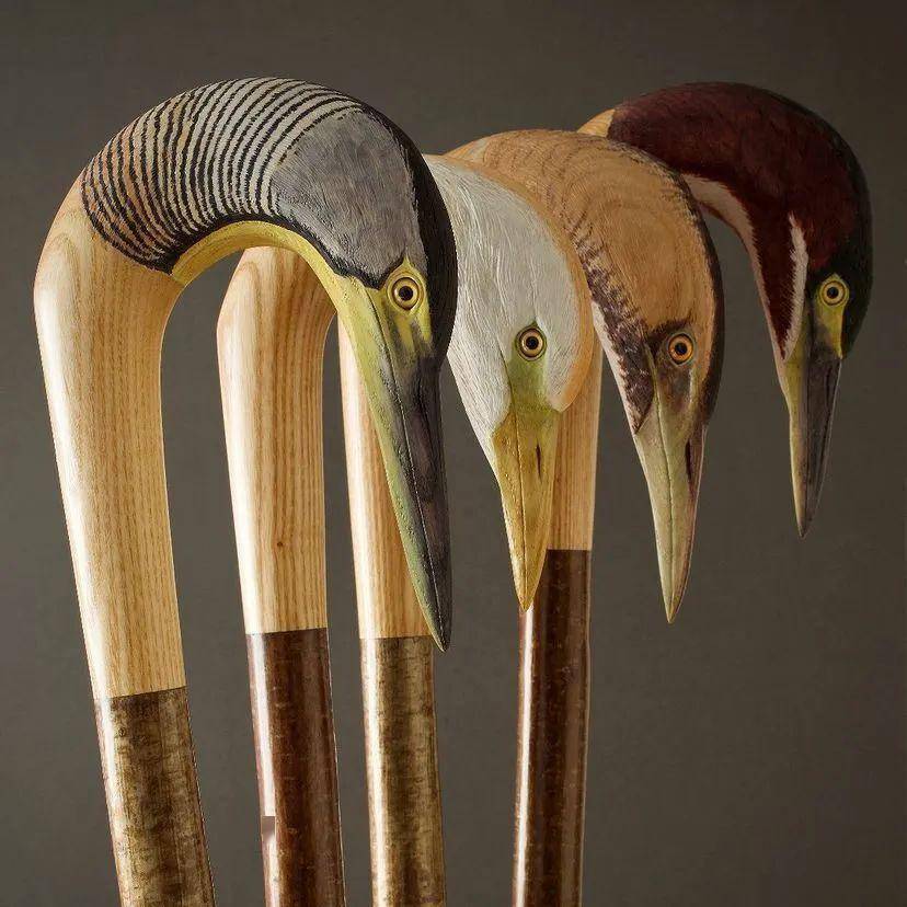 这样好用又有艺术感的"鸟头"手杖,让人眼前一亮_raif_killips_木材