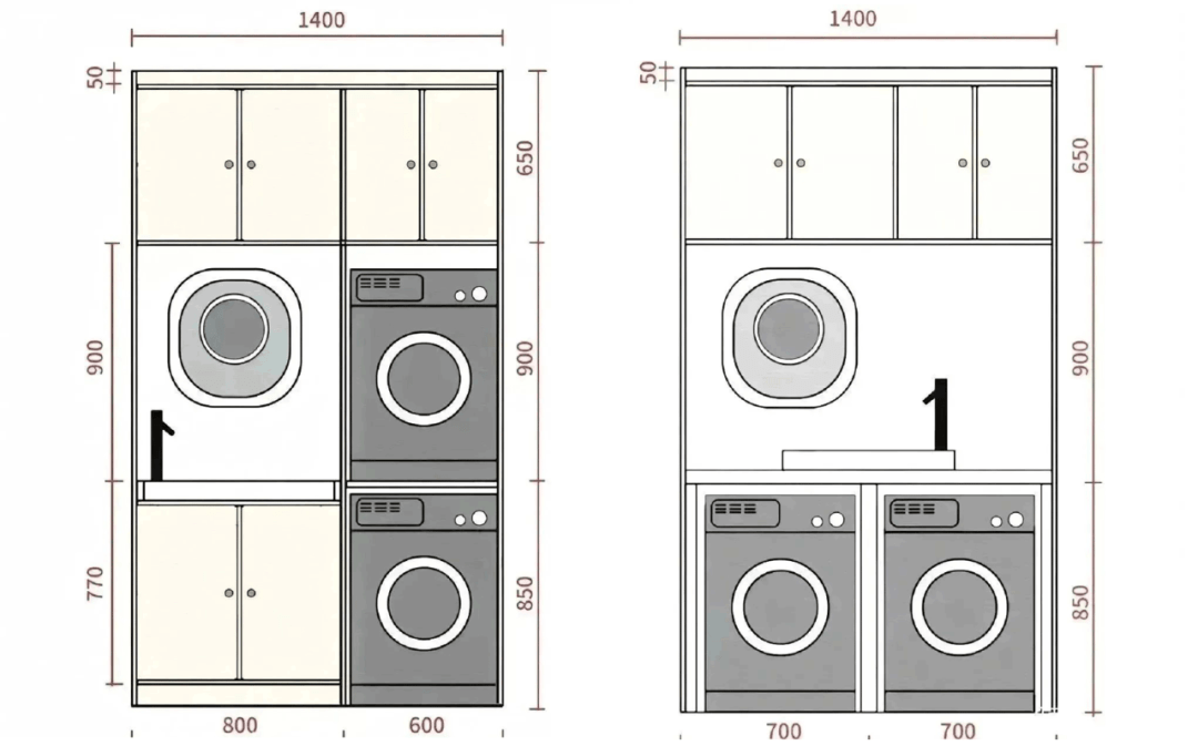 木工做洗衣机柜尺寸图图片