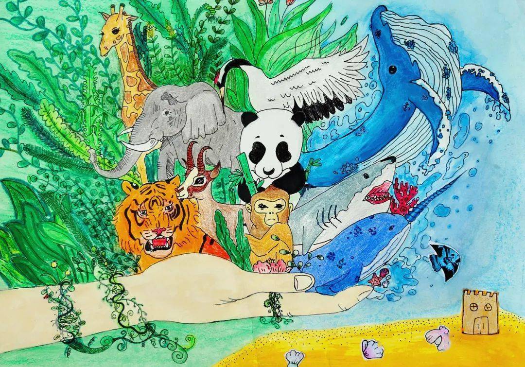 童心绘环保丨全市中小学生环保绘画大赛作品赏析(40)_保护_郑州_生态