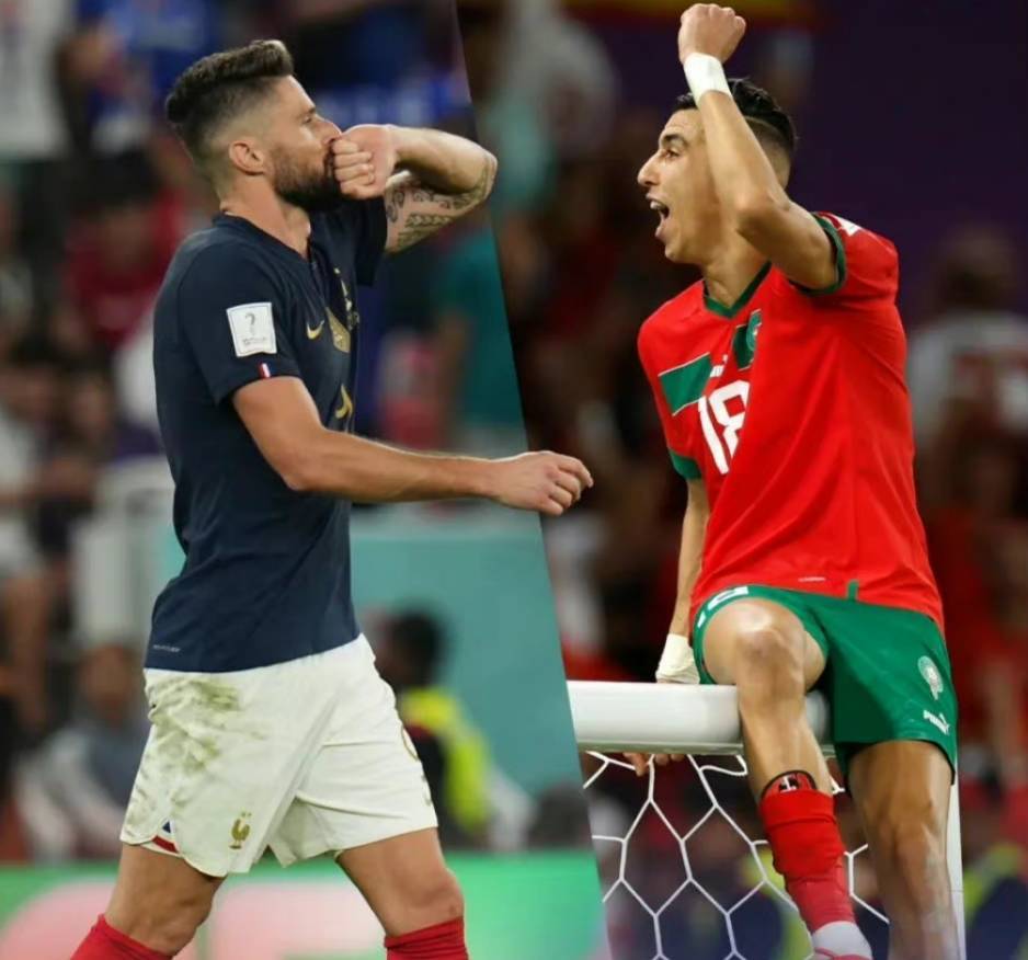 世界杯半决赛法国VS摩洛哥，卫冕冠军与最大黑马的焦点之战 