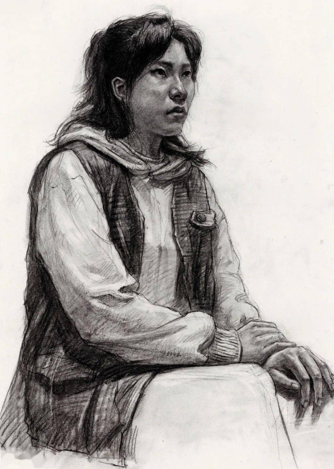 2021届国美校考高分卷,素描半身像写生堪称一绝!_声明_网络_素材