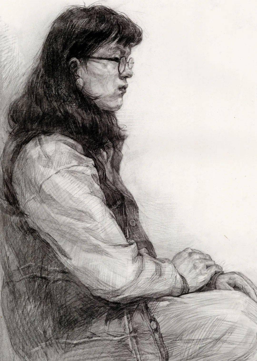 2021届国美校考高分卷,素描半身像写生堪称一绝!_声明_网络_素材