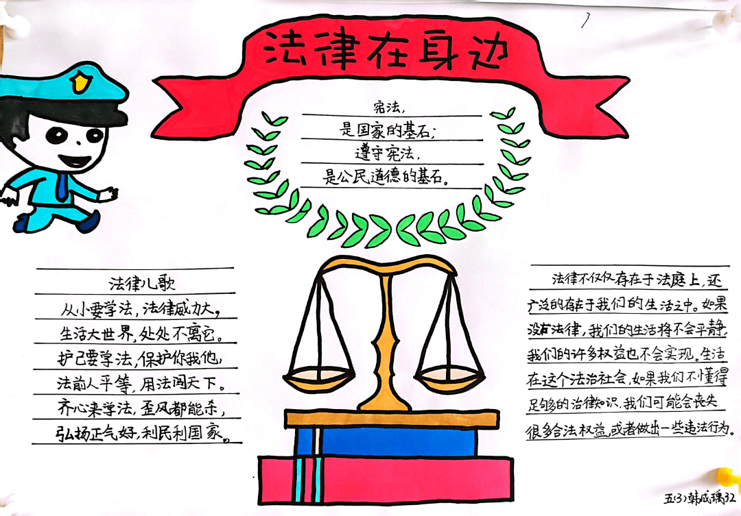 学法守法手抄报一等奖图片