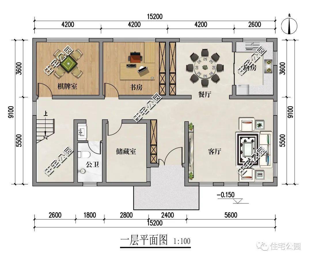 4米宽15米长建房效果图图片