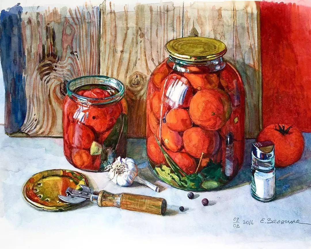 静物画　水彩画　SHO 洒脱而豪放的水彩静物画！画面干净利落、拥有自然的特点_绘画
