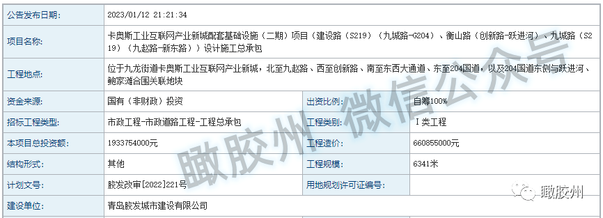总投资19.3亿！胶州百亿新城大基建，新启动这些道路工程！