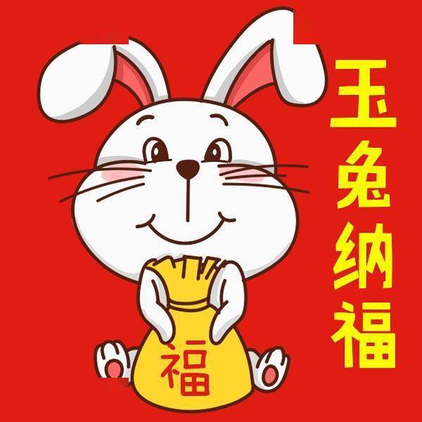 玉兔纳福兔年吉祥兔个吉利勇于兔破一起奋进福兔贺岁兔飞猛进健