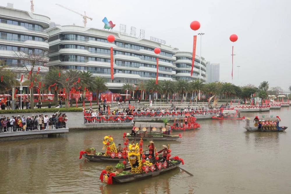 新春走下层｜领略疍家水乡奇特魅力，南沙蕉门河“水上新春集市”将连办三天