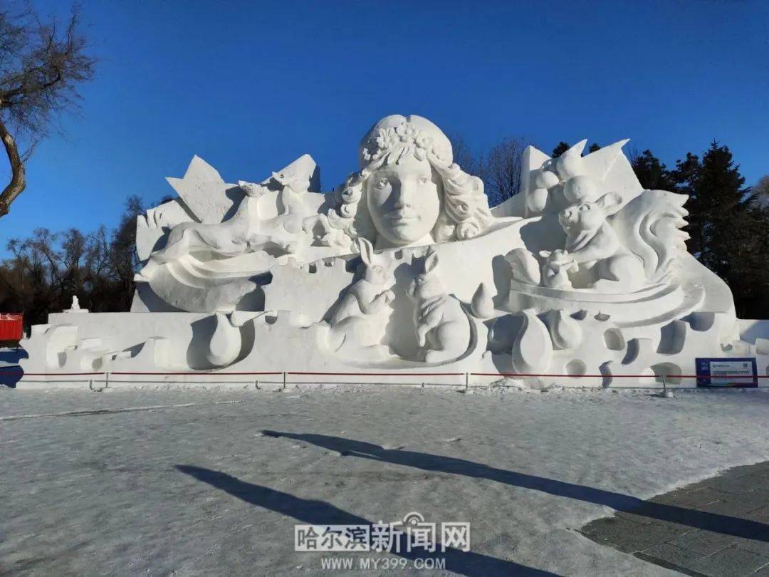 记者带你找寻太阳岛雪博会里的雪雕兔