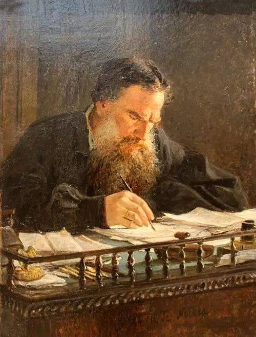 托尔斯泰:聪明人有三个特点_列宾_com_画稿