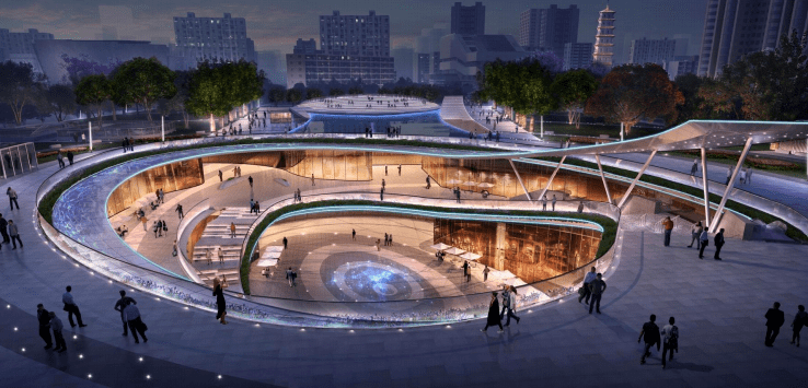 广州塔南广场设计效果图预计到2025年,海珠区将建成重点商业载体项目