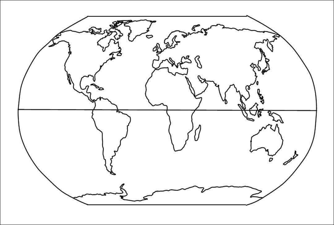 世界空白地图(打印)图片