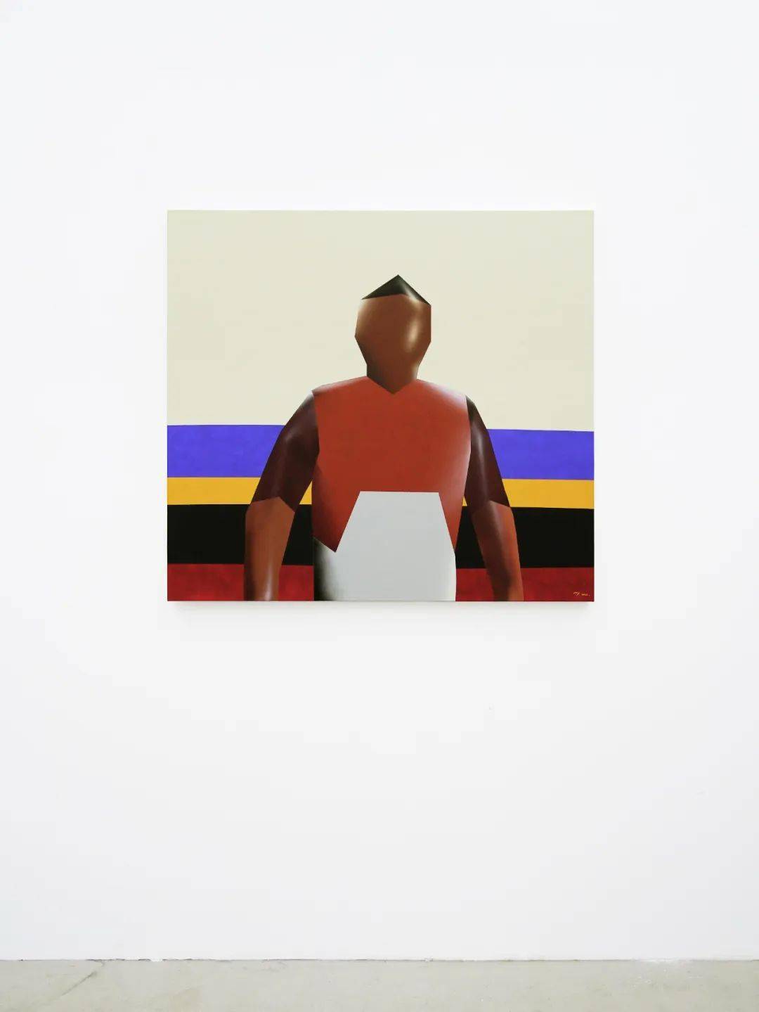 布面丙烯 2022中门对波 60×80cm 木板丙烯 2022关于艺术家王一2020年