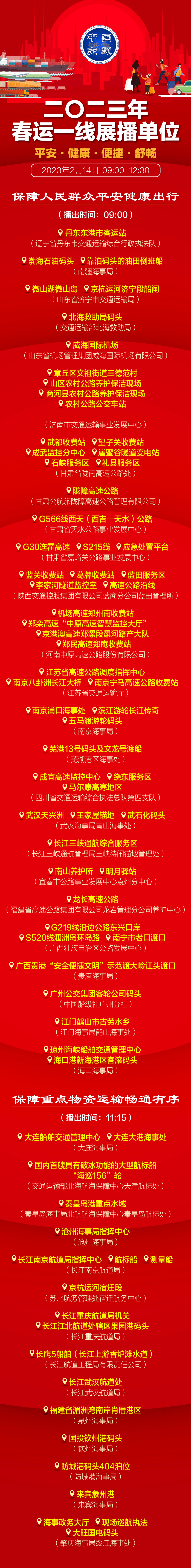 节日的约定丨＂中邦交通＂2023年春运一线展播2月14日 11：15请看福建泉州海事